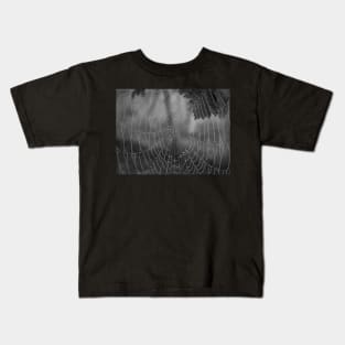 Spider Web in the Rain Kids T-Shirt